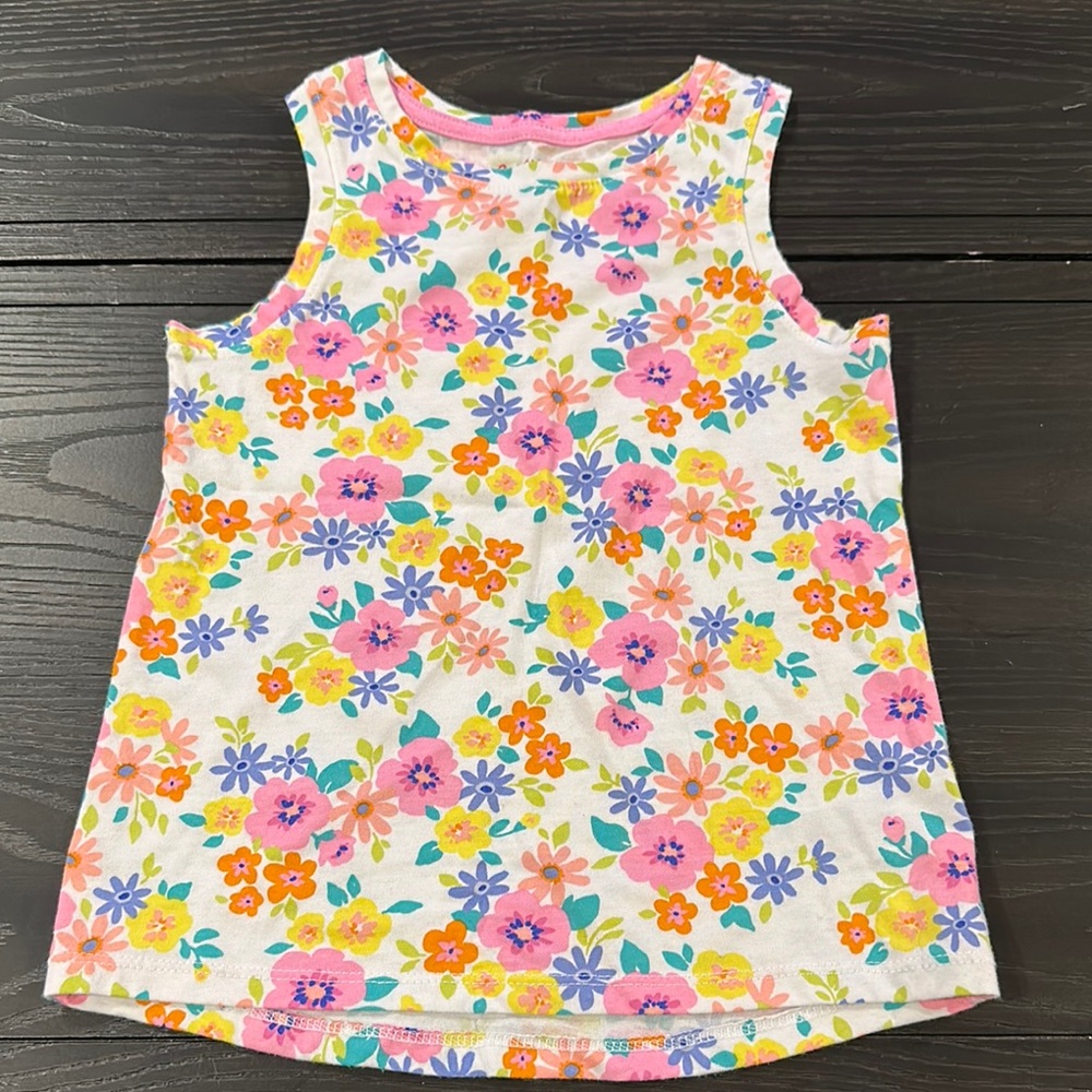 Cat & Jack Pink and Orange Floral Tank Top